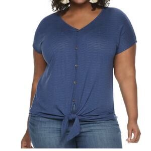 EVRI Pacific Typhoon Dolman Tie Front Top